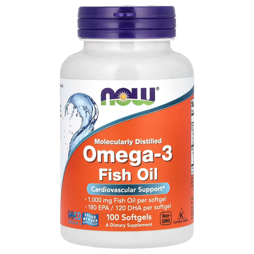 NOW Foods Omega-3 1000mg 100 Cápsulas Blandas | Apoyo Cardiovascular y Cerebral