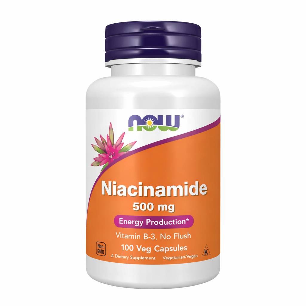 Niacinamide 500 mg Now Foods x100 cápsulas | Vitamina B3 para piel y energía