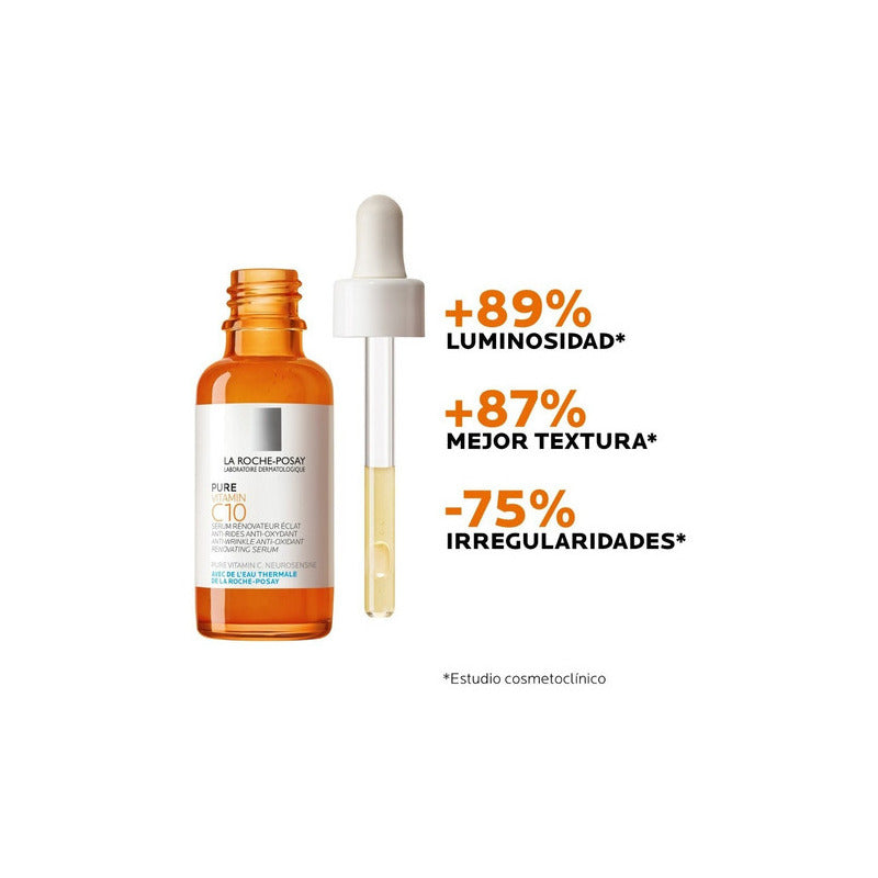La Roche-Posay Pure Vitamin C10 Sérum Antiedad | Luminosidad y Firmeza