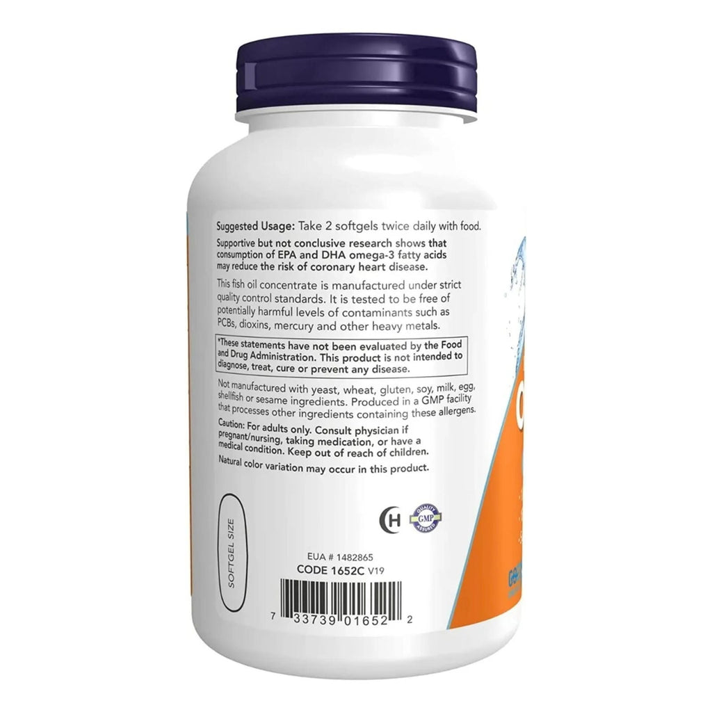 NOW Foods Omega-3 1000mg 100 Cápsulas Blandas | Apoyo Cardiovascular y Cerebral